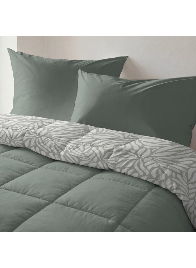 Byrklund Lay Dekbed Clean Leavs Groen - Polyester