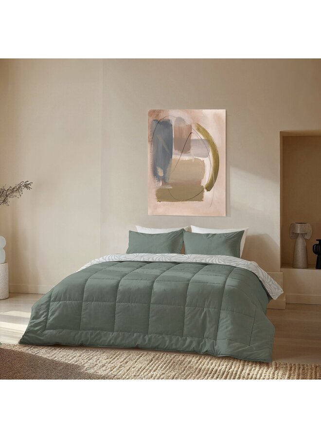 Byrklund Lay Dekbed Clean Leavs Groen - Polyester