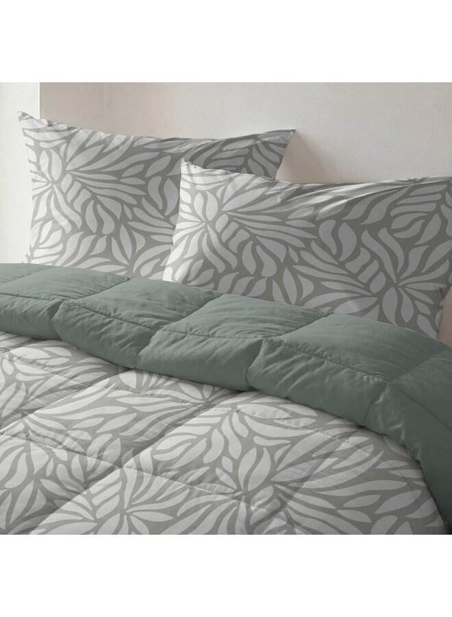Byrklund Lay Dekbed Clean Leavs Groen - Polyester