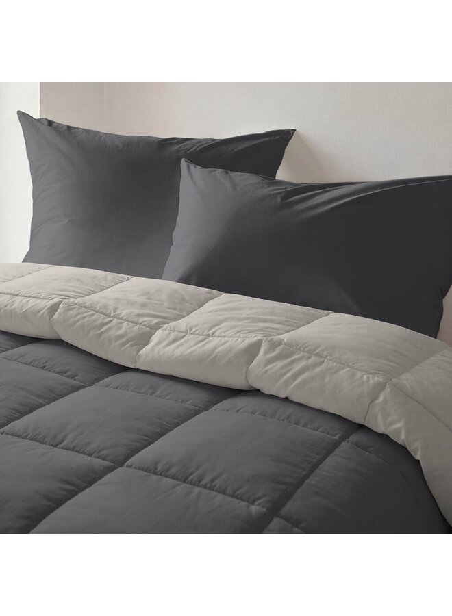 Byrklund Lay Dekbed Wash & Rest Zand/Antraciet - Polyester