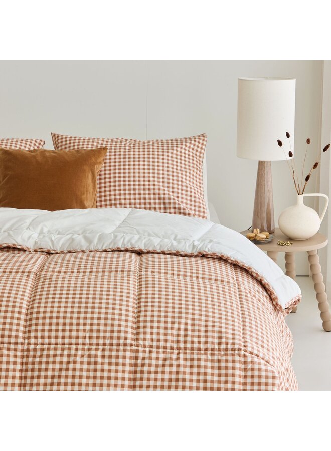 Walra Lay Dekbed Cozy Check Bruin - Percaline Katoenen Tijk