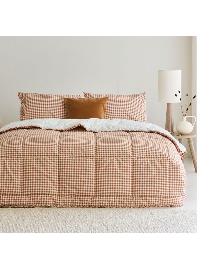 Walra Lay Dekbed Cozy Check Bruin - Percaline Katoenen Tijk