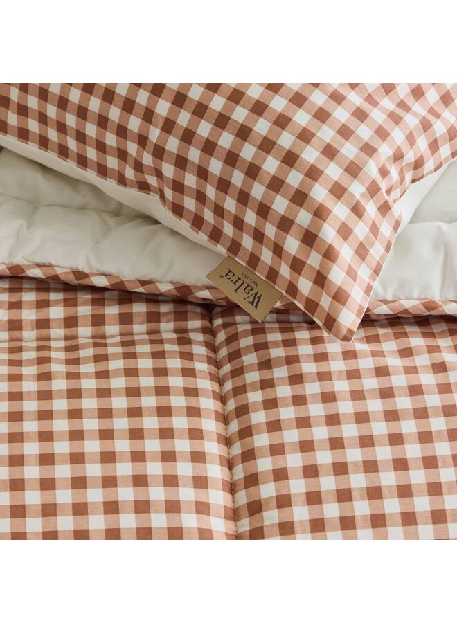 Walra Lay Dekbed Cozy Check Bruin - Percaline Katoenen Tijk