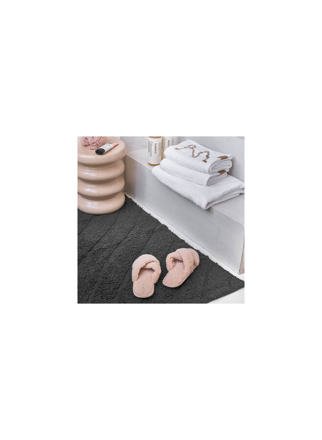 Dindi Home Badmat Pure & Pretty Antraciet - Katoen