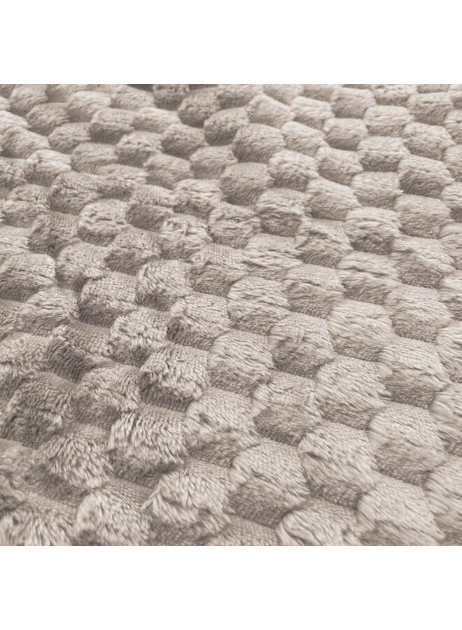 Byrklund Plaid Bubble Fluffy Dots Taupe - Fleece