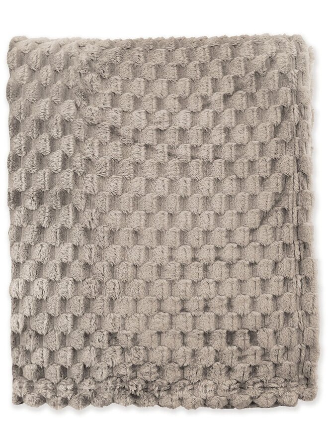 Byrklund Plaid Bubble Fluffy Dots Taupe - Fleece
