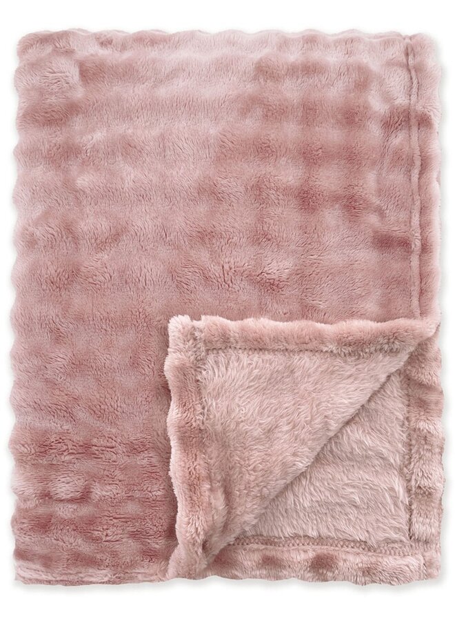 Plaid Ribbed Ribbed Comfort Roze - Fleece