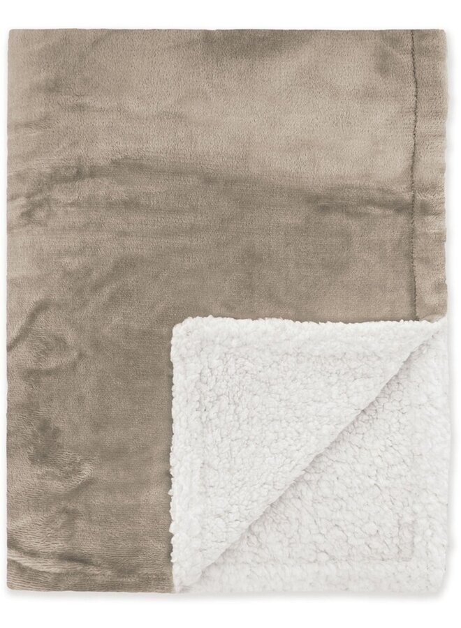Plaid Snowy Hug Taupe - Fleece