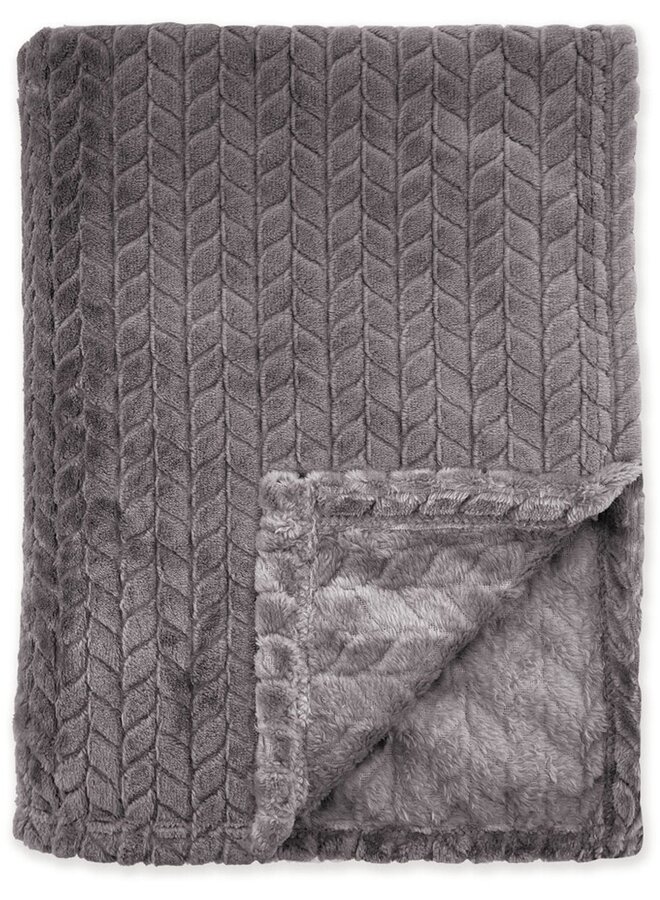 Plaid Twill Touch Antraciet - Fleece