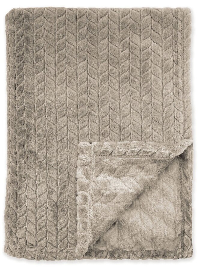 Plaid Twill Touch Taupe - Fleece
