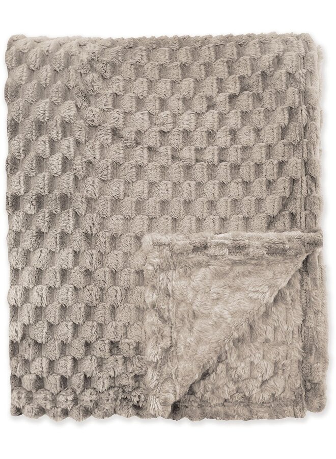 Plaid V-Bone Taupe - Polyester