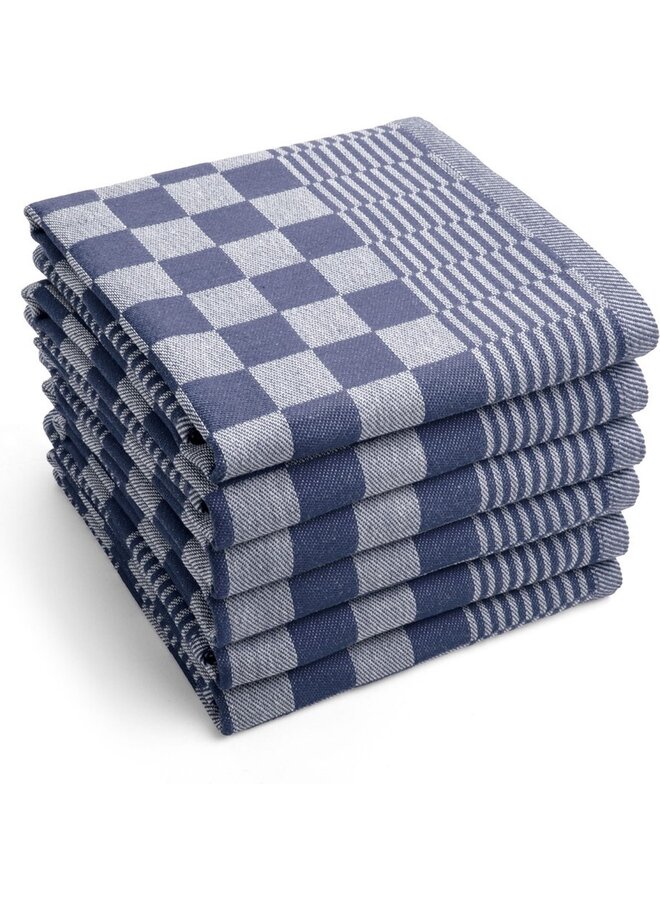 Byrklund Theedoek Clean & Tidy Blauw - Set Van 6 - Katoen