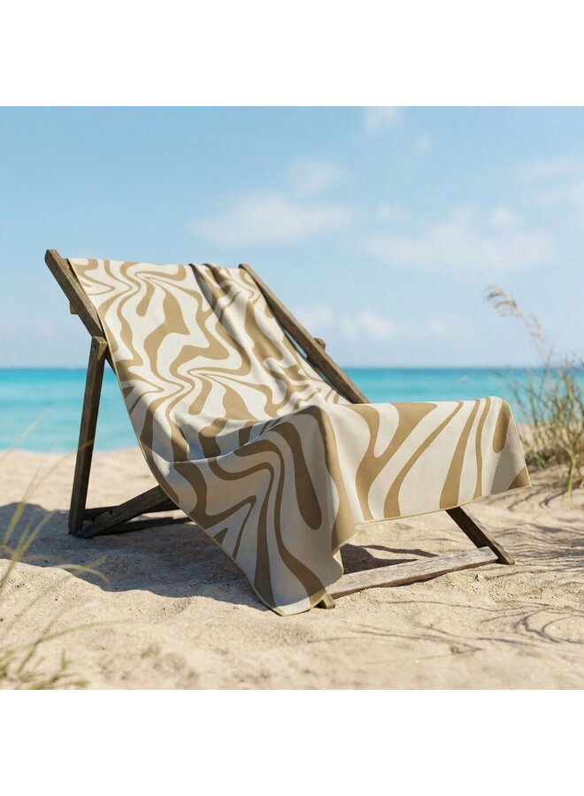 Byrklund Strandlaken Sunset Swirl Zand - Gerecyeld Polyester