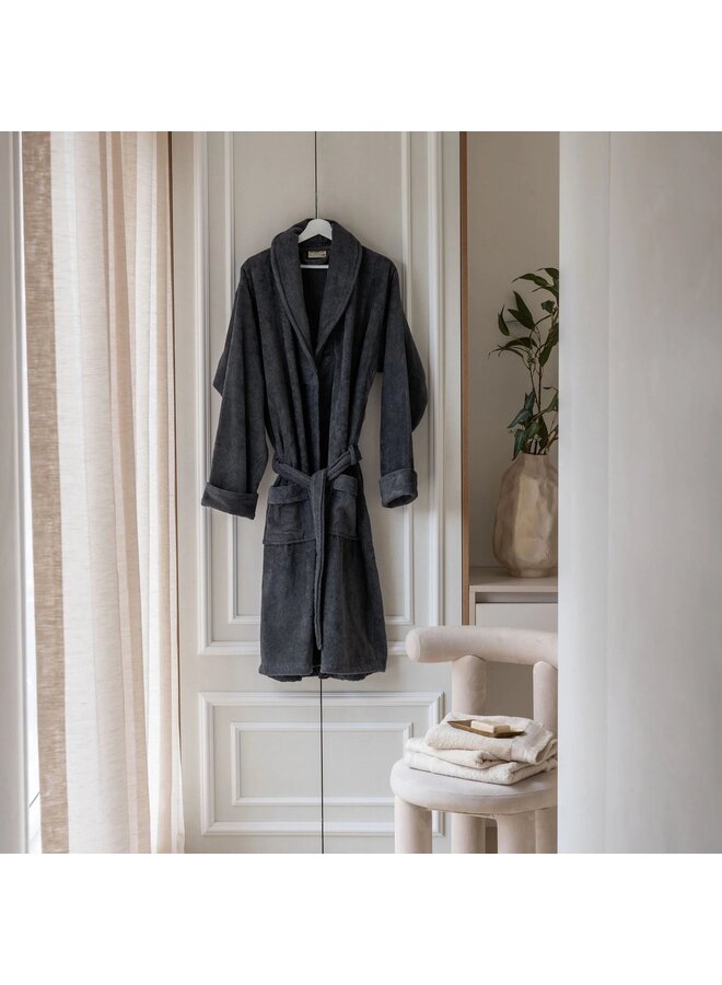 Walra Badjas Casual Robe Antraciet - Velours