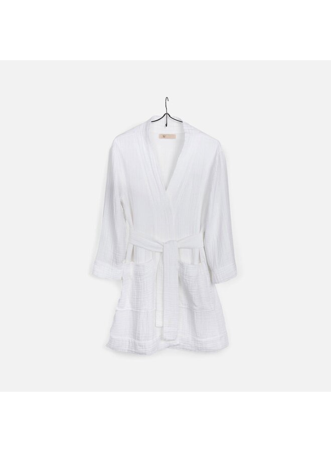 Walra Badjas Spring Robe Wit - Mousseline Katoen