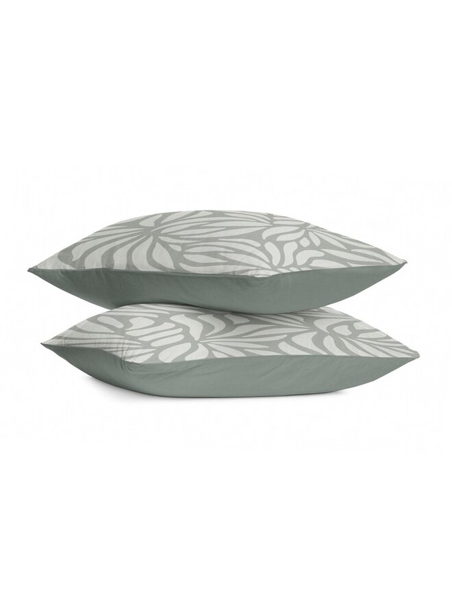 Kussensloop Clean Leaves Groen - Set Van 2 - Polyester