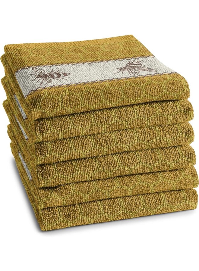 DDDDD Keukendoek Bees Geel - Set Van 6 - Katoen