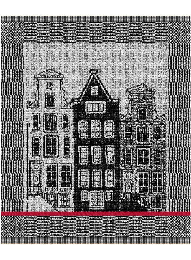 DDDDD Keukendoek Canal Zwart - Set Van 6 - Katoen