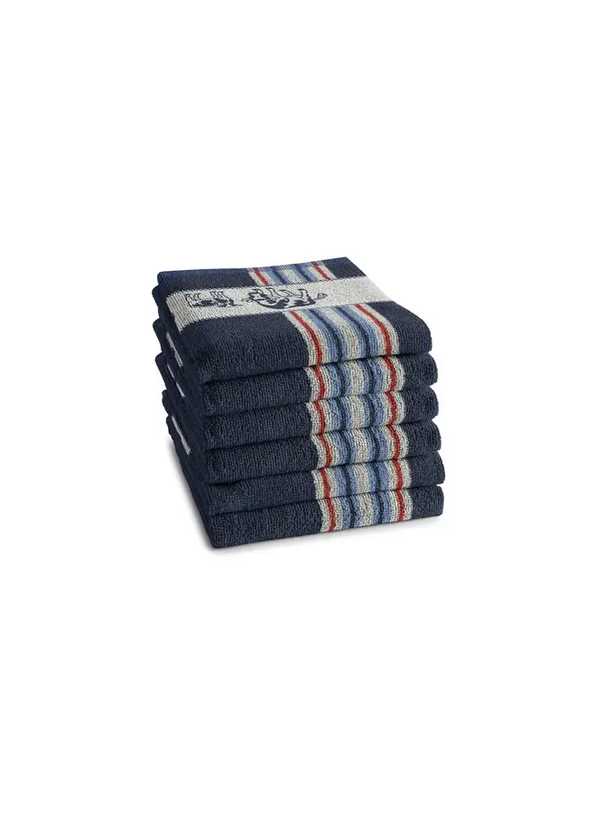 DDDDD Keukendoek Friesian Blauw - Set Van 6 - Katoen