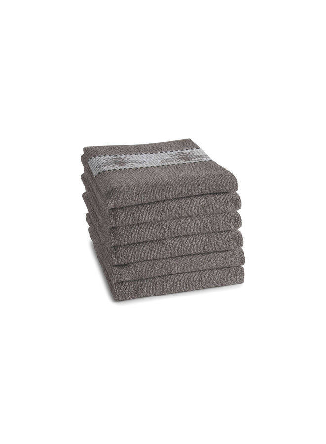 DDDDD Keukendoek Honey Grijs - Set Van 6 - Katoen