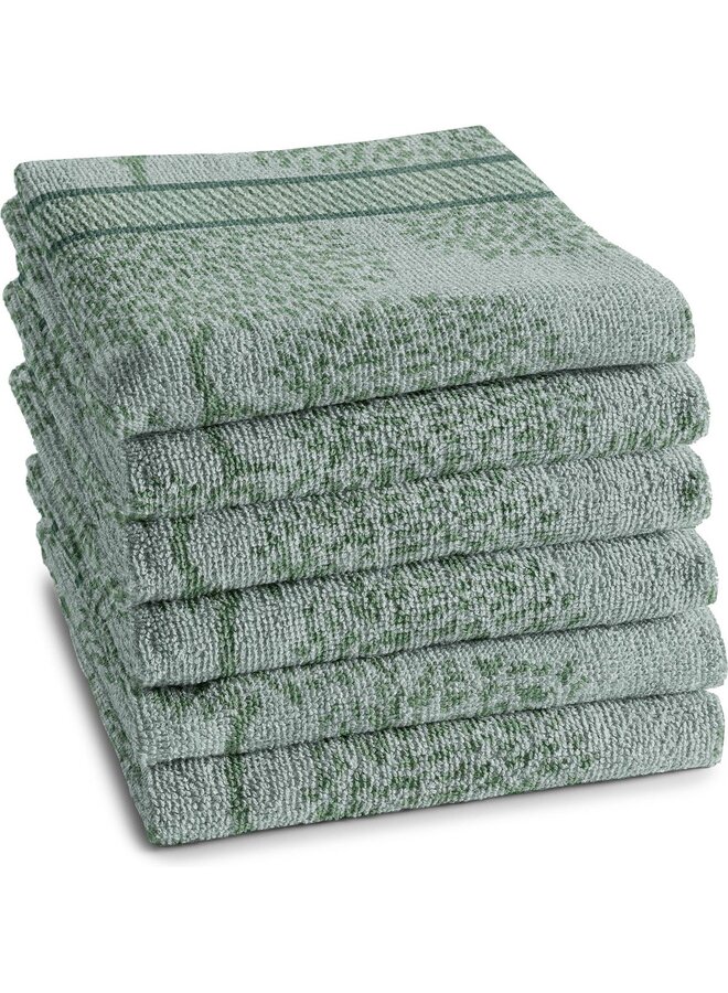 Keukendoek Trees Groen - Set Van 6 - Katoen