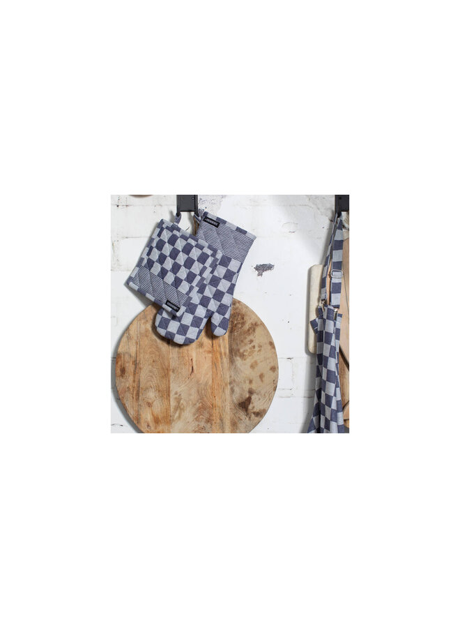 DDDDD Pannenlap Barbeque Blauw - Set Van 2 - Katoen