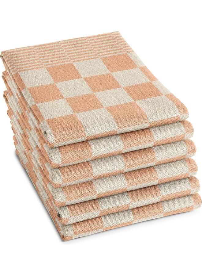 DDDDD Theedoek Barbeque Pastel Perzik - Set Van 6 - Katoen