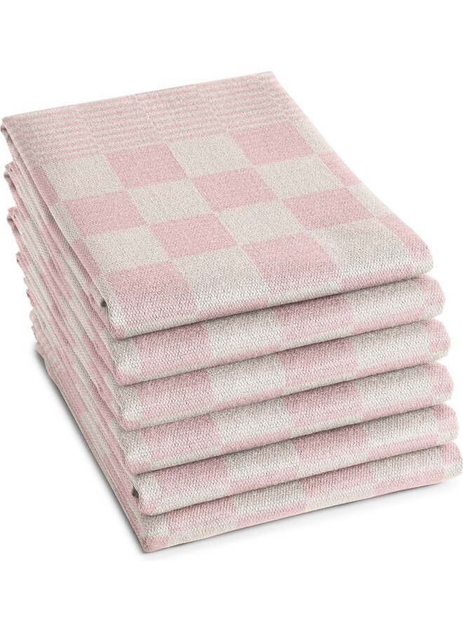 DDDDD Theedoek Barbeque Pastel Roze - Set Van 6 - Katoen