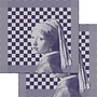 DDDDD Theedoek Girl With A Pearl Blauw - Set Van 2 - Katoen