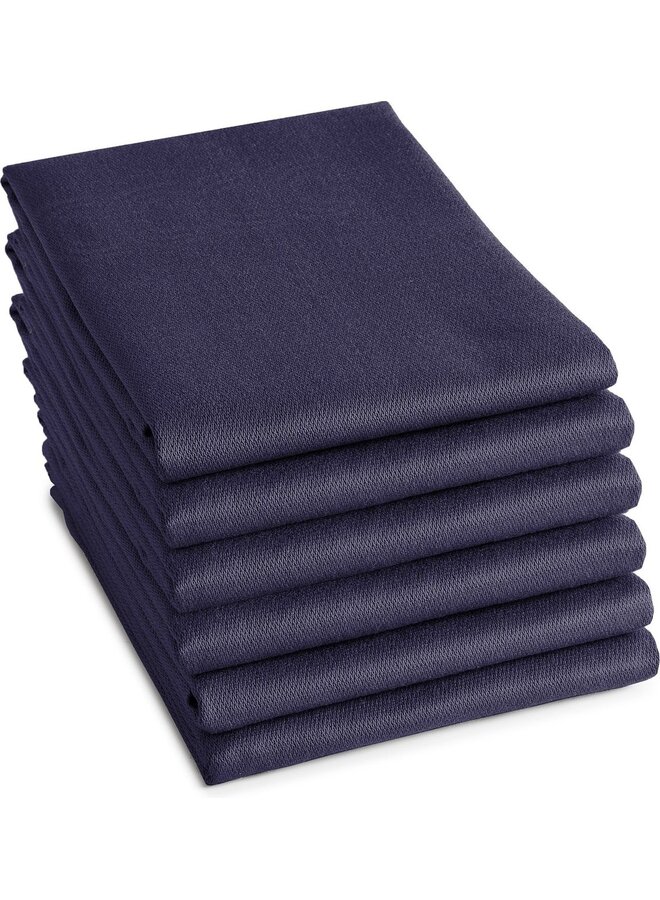 Theedoek Logo Blauw - Set Van 6 - Katoen