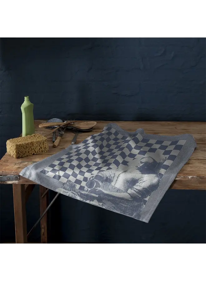 DDDDD Theedoek Milk Maid Blauw - Set Van 6 - Katoen