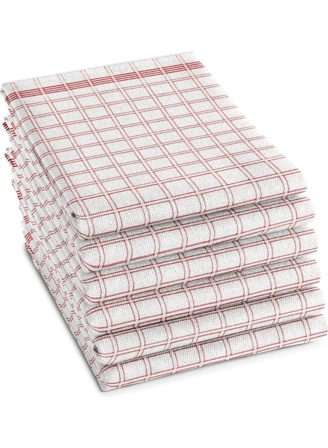Theedoek National Rood - Set Van 6 - Katoen