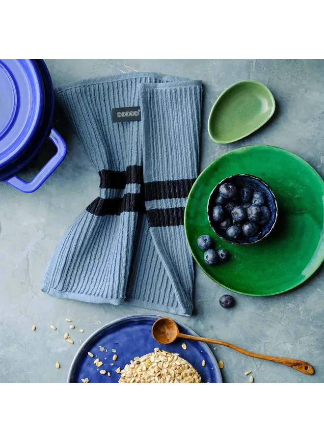 DDDDD Vaatdoekset Baxter/Basic Blauw/Zwart - Set Van 4 - Katoen