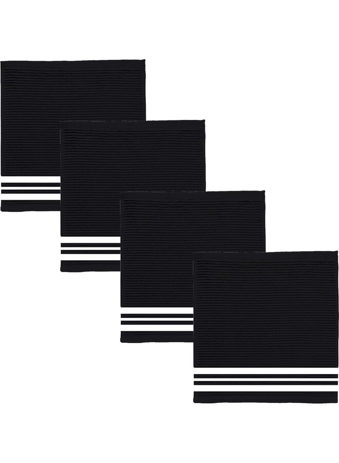 DDDDD Vaatdoek Provence Zwart - Set Van 4 - Katoen