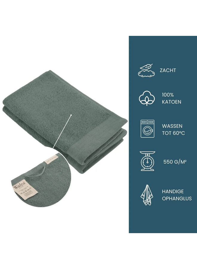 Walra Badtextiel Soft Cotton Legergroen - Katoen