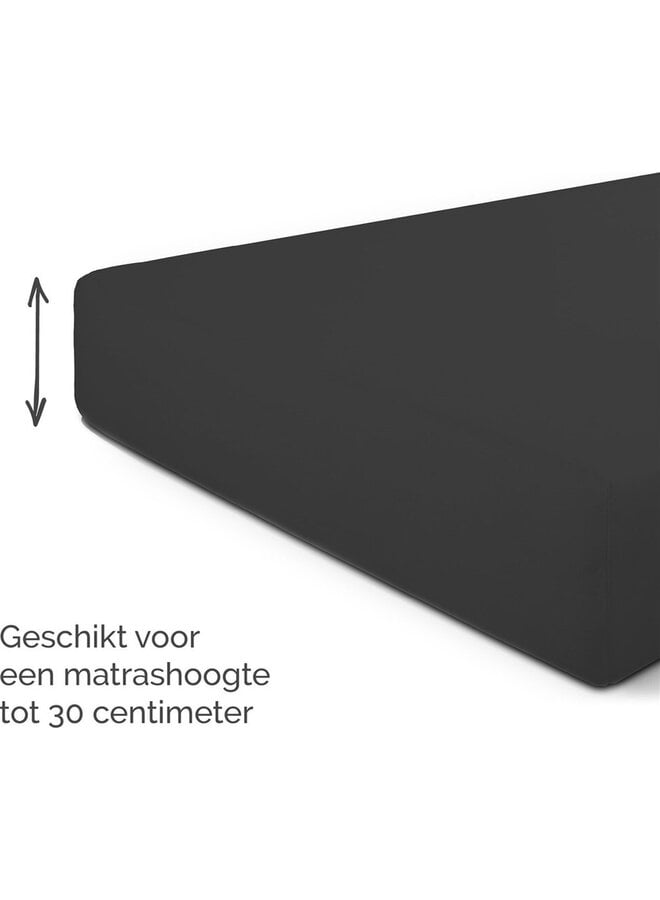 Byrklund Hoeslaken Bed Basics Antraciet - Katoen