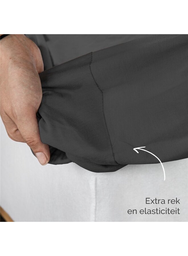 Byrklund Hoeslaken Bed Basics Antraciet - Katoen