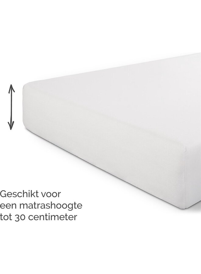 Byrklund Hoeslaken Bed Basics Wit - Katoen