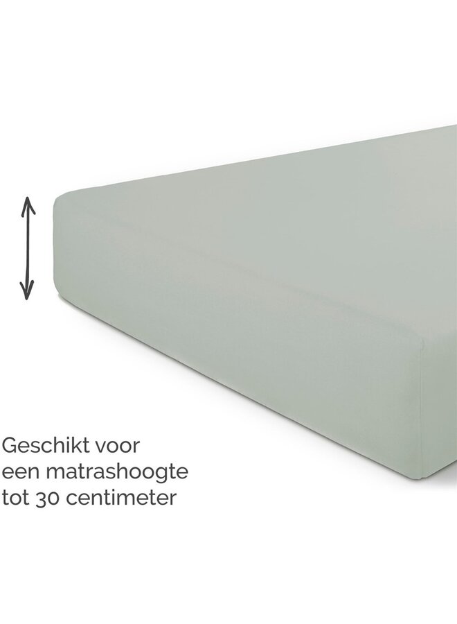Byrklund Hoeslaken Bed Basics Grijsgroen - Jersey