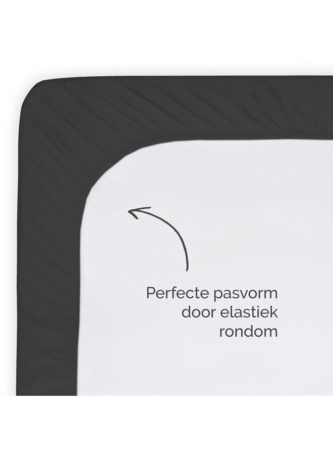 Byrklund Hoeslaken Topper Bed Basics Antraciet  - Jersey