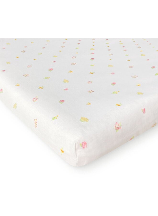 Hoeslaken Kinderbed Flowerfield Roze - Katoen