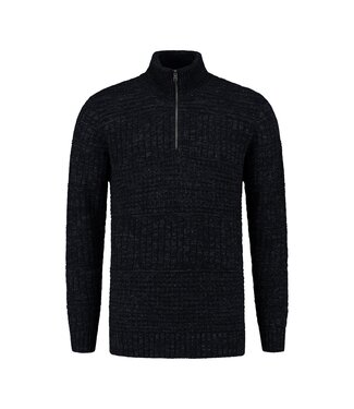 Harlingen Half Zip Sweater - Navy Melange