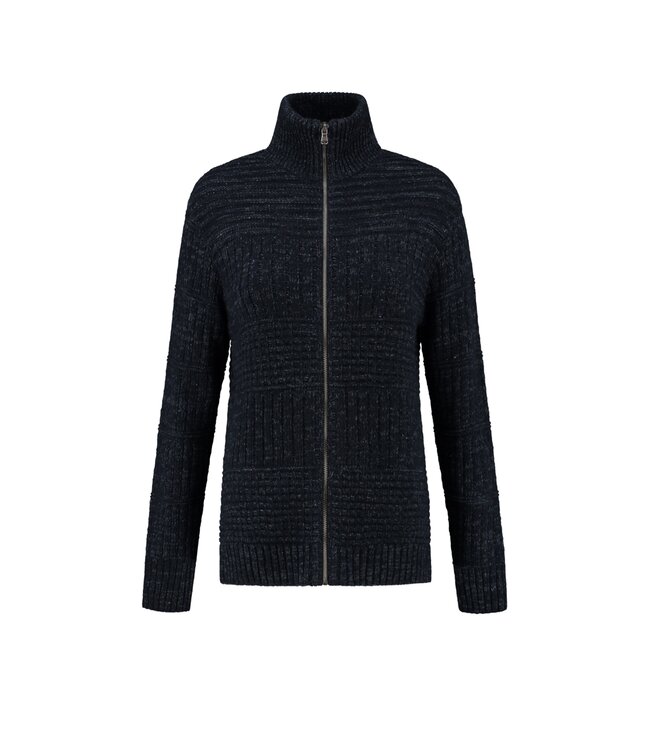 Harlingen Full Zip Sweater - Navy Melange