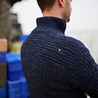 Heren Harlingen Schipperstrui - Navy Melange Heren Harlingen Schipperstrui - Navy Melange