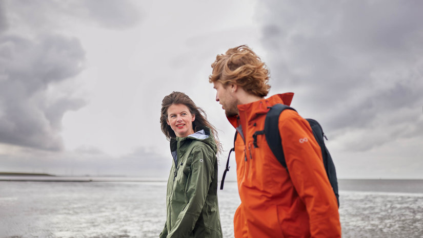 Unique: this waterproof, breathable outdoor jacket is made from 100% recycled material