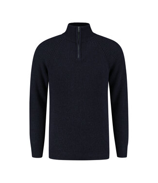 Essential Halfzip Sweater - Navy Melange