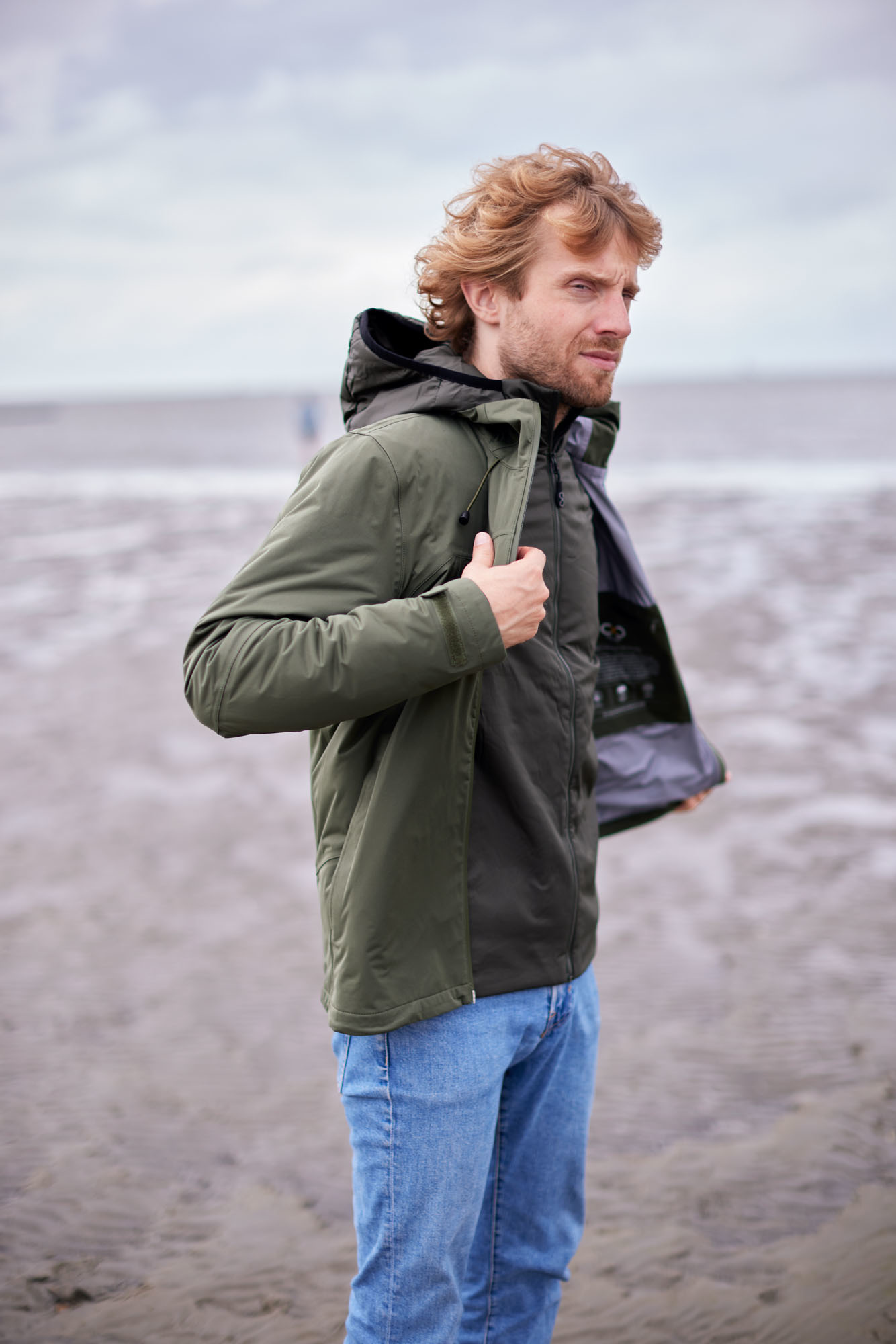 Virga Shell Rainjacket - Botanic Green - Blue LOOP Originals