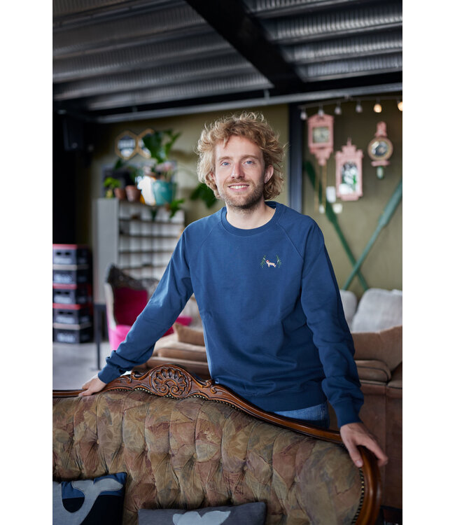 Blue Fleece Bear Sweater - Dress Blue