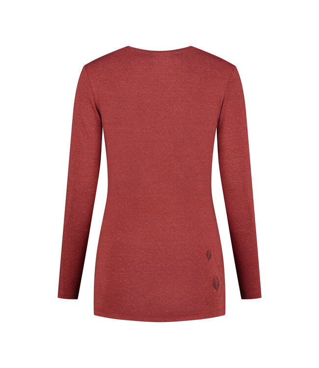 Denimcel Stretch Falling Leaves Longsleeve - Rust