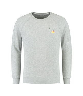 Blue Fleece Vitamin Sea Crewe Sweater - Grey Melange